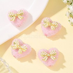 5Pcs Resin and Alloy Heart Beads&nbsp;RESI-SZ0002-17A