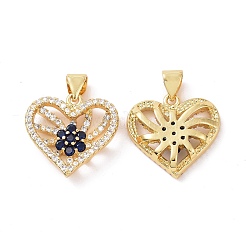 Brass Micro Pave Cubic Zirconia Pendants&nbsp;ZIRC-I063-38G