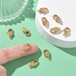 SHEGRACE Brass Micro Pave Clear Cubic Zirconia Lobster Claw Clasps&nbsp;XGRQ4G023-671G
