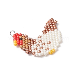 Handmade Glass Seed Beaded Pendants&nbsp;PALLOY-MZ00748-01