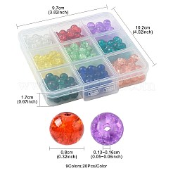 180Pcs 9 Colors Spray Painted Crackle Glass Beads Set&nbsp;CCG-FS0001-03