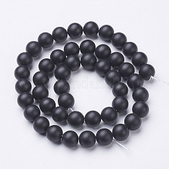 Natural Black Agate Beads Strands&nbsp;X-G-D543-8mm