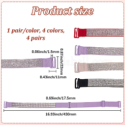 4 Pairs 4 Colors Polyester Rhinestone Non-slip Bra Straps&nbsp;FIND-CY0001-27