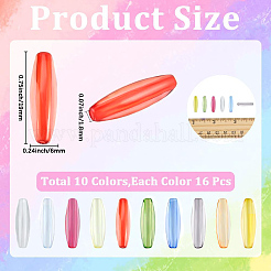 160Pcs 10 Colors Transparent Acrylic Beads&nbsp;TACR-SC0002-75