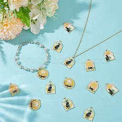 24Pcs 4 Styles Alloy Enamel Pendants&nbsp;ENAM-HY0001-42