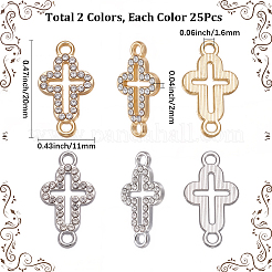50Pcs 2 Colors Alloy Crystal Rhinestone Connector Charms&nbsp;FIND-SC0022-14