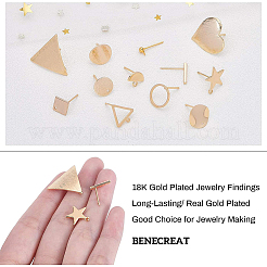 Brass Stud Earring Findings&nbsp;KK-BC0005-44G