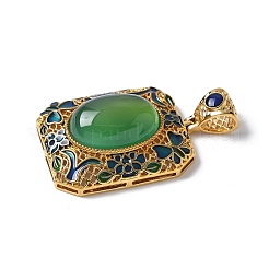 Natural Green Onyx Agate(Dyed & Heated) Rectangle Pendants&nbsp;KK-K399-18A-03