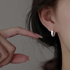 999 Fine Silver Hoop Earrings for Women&nbsp;EJEW-G372-01S