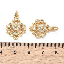 SHEGRACE Brass Pave Clear Cubic Zirconia Flower Chandelier Components Links&nbsp;XGRQ29273-393G