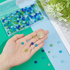 350Pcs 10 Styles Baking Paint Transparent Glass Beads&nbsp;GLAA-PH0004-60