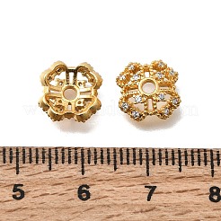 Brass Micro Pave Clear Cubic Zirconia Bead Caps&nbsp;KK-G600-12G