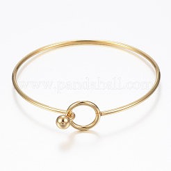 304 Stainless Steel Bangle&nbsp;BJEW-H530-01G
