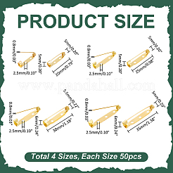 200Pcs 4 Styles Iron Back Bar Pins&nbsp;IFIN-ME0001-21B