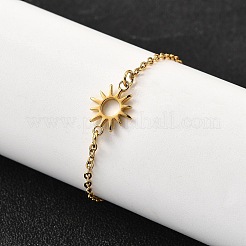 304 Stainless Steel Sun Link Bracelets&nbsp;BJEW-D308-01G