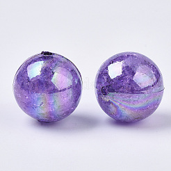 AB Color Transparent Crackle Round Acrylic Beads&nbsp;CACR-S006-05