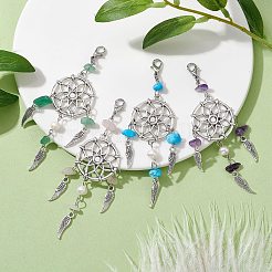 Woven Web/Net with Wing Alloy Pendant Decorations&nbsp;HJEW-JM01362