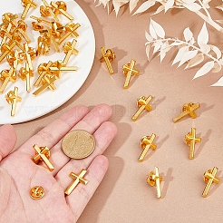 50Pcs Religion Corss Alloy Lapel Pin Backs&nbsp;JEWB-FH0002-50G