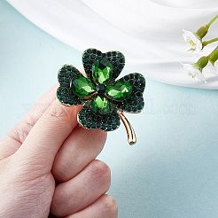 Cubic Zirconia Clover Brooch Pin&nbsp;JBR105A
