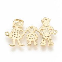 Brass Micro Pave Cubic Zirconia Links&nbsp;ZIRC-Q015-003G