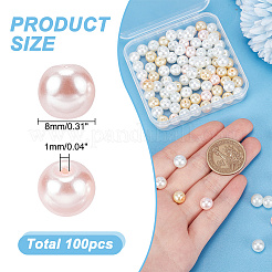 100Pcs Ocean Mix Pearlized Glass Pearl Beads&nbsp;HY-HY0001-04C