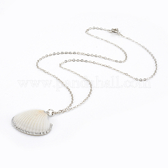 Electroplate Spiral Shell Pendant Necklaces and Dangle Earrings Jewelry Sets&nbsp;SJEW-JS01007-02