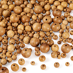 300Pcs 5 Styles Natural Wood Beads&nbsp;WOOD-TA0002-86