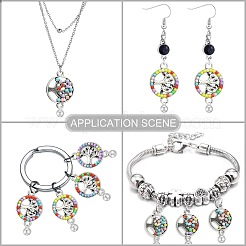 20Pcs 2 Styles Alloy Enamel Tree of Life Connector Charms&nbsp;FIND-CJ0001-62