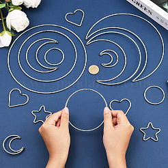 10 Styles Iron Ring for DIY Woven Net/Web with Feather&nbsp;IFIN-SP0001-51