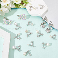 24Pcs 4 Styles 316 Surgical Stainless Steel Clip-on Earring Converters Findings&nbsp;STAS-SC0010-35P