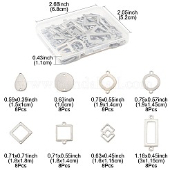 64Pcs 8 Styles 304 Stainless Steel Geometric Links/Connectors&nbsp;STAS-FS0002-02