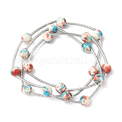6Pcs 6 Colors Round Synthetic Turquoise Beads Multi-strand Bracelets for Women&nbsp;BJEW-JB12335