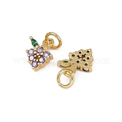 Brass Micro Pave Cubic Zirconia Pendants&nbsp;KK-Z120-08G-06
