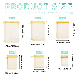 60Pcs 6 Styles Organza Bags Jewellery Storage Pouches Wedding Favour Party Mesh Drawstring Gift&nbsp;OP-TA0001-08