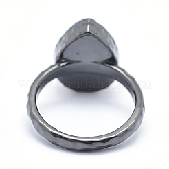 Electroplate Natural Druzy Quartz Crystal Finger Rings&nbsp;RJEW-I055-10B-RS