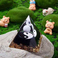 Orgone Pyramid Protection Crystal Gemstone Pyramid Reiki Positive Energy Pyramid Chakra Meditation Pyramid for Success Health Lucky Anti-Stress Decor Gift Collection (Black)&nbsp;JX348A