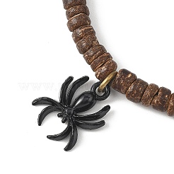 2Pcs Natural Black Agate & Coconut & Shell Beads Stretch Bracelets&nbsp;BJEW-JB12673
