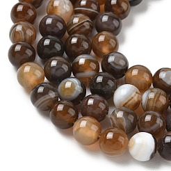 Natural Striped Agate/Banded Agate Bead Strands&nbsp;G-K166-13-8mm-02