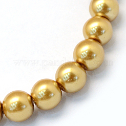 Baking Paint Pearlized Glass Pearl Round Bead Strands&nbsp;X-HY-Q003-10mm-08