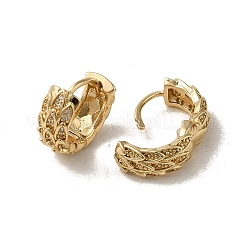 Brass Micro Pave Cubic Zirconia Hoop Earring&nbsp;EJEW-L271-07KCG-02