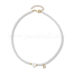 Brass Micro Pave Grade AAA Cubic Zirconia Letter Pendant Necklaces&nbsp;NJEW-JN04771-04