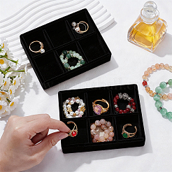 6 Grids Velvet Jewelry Display Trays&nbsp;ODIS-SP0002-24C-02
