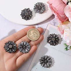 6Pcs Alloy Glass Buttons&nbsp;BUTT-CA0001-24