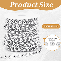 ABS Plastic Imitation Pearl Bead Chain&nbsp;KY-WH20006-09B