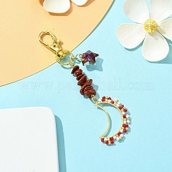 Moon Glass Seed Pendant Decorations&nbsp;HJEW-MZ00065-04