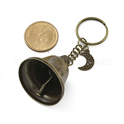Iron Bell & Hollow Out Moon/Star/Sun Alloy Pendant Keychains&nbsp;KEYC-JKC00998