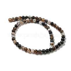 Natural Black Agate Beads Strands&nbsp;X-G-L555-04-6mm