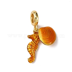 Brass Enamel European Dangle Charms&nbsp;KK-C119-01A