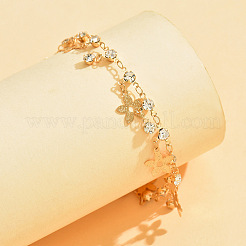 Iron Glass Flower Tassel Anklets for Women&nbsp;WGB596B-01
