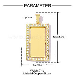 Brass Micro Pave Clear Cubic Zirconia Pendants&nbsp;CU-OY001-72G
